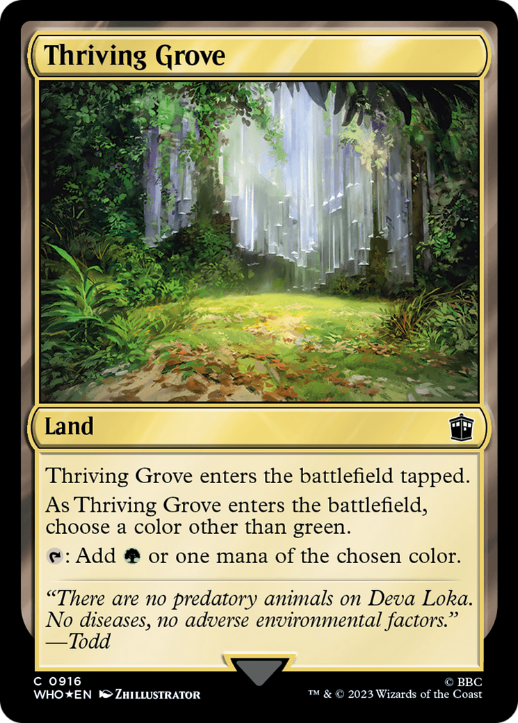 Thriving Grove (Surge Foil) [Doctor Who] | Cards and Coasters CA