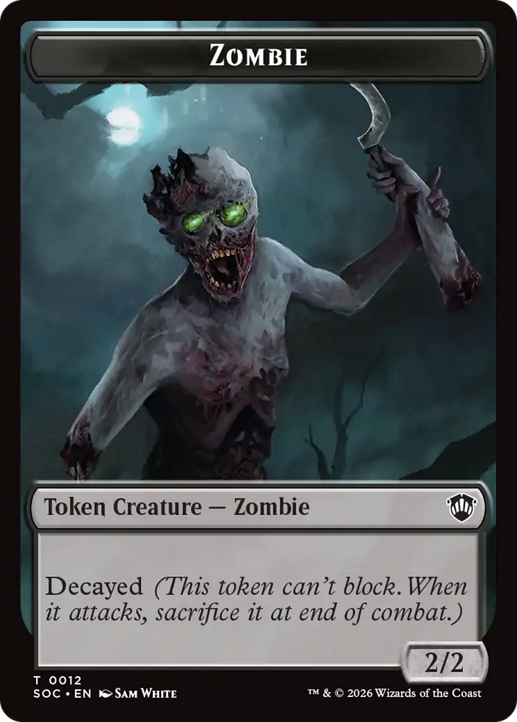 Snake // Zombie Double-Sided Token [Secrets of Strixhaven Commander Tokens] | Cards and Coasters CA
