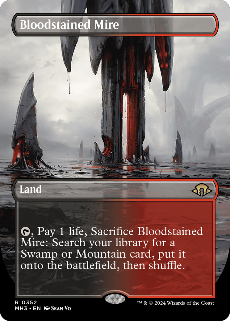 Bloodstained Mire (Borderless) [Modern Horizons 3] | Cards and Coasters CA