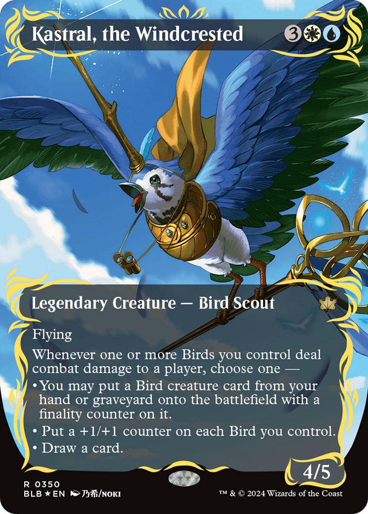 Kastral, the Windcrested (Borderless) (Raised Foil) [Bloomburrow] | Cards and Coasters CA