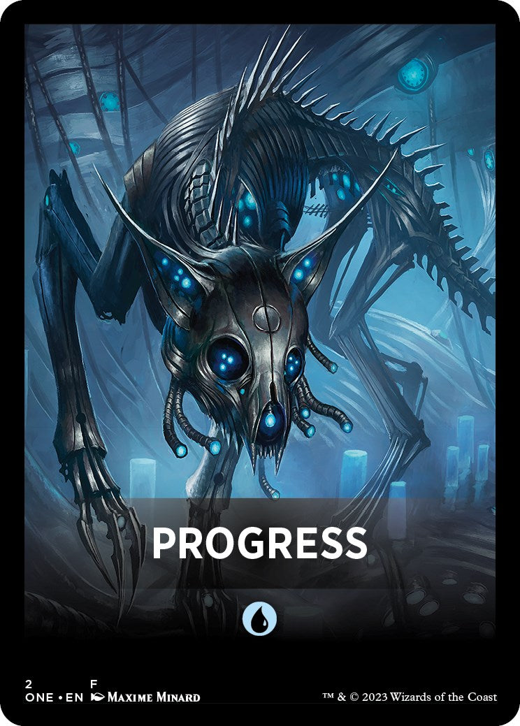 Progress Theme Card [Phyrexia: All Will Be One Tokens] | Cards and Coasters CA