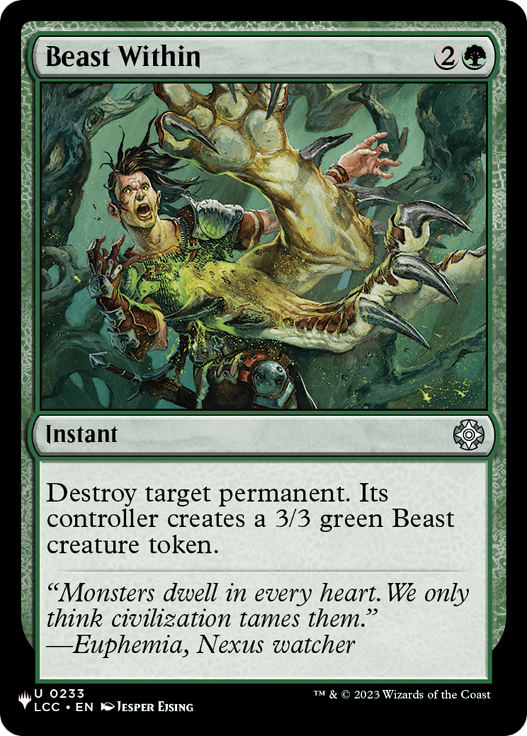 Beast Within (LCC) [The List] | Cards and Coasters CA
