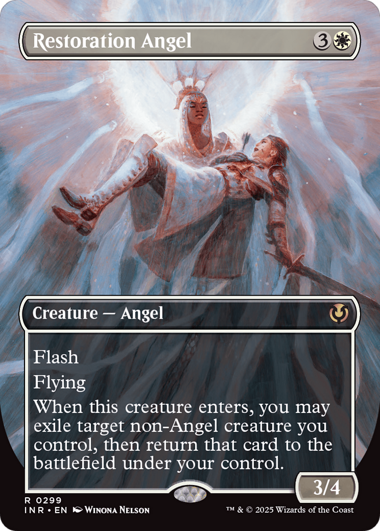 Restoration Angel (Borderless) [Innistrad Remastered] | Cards and Coasters CA