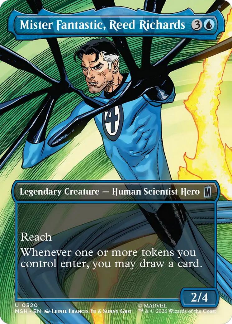 Mister Fantastic, Reed Richards (Borderless) [Marvel Super Heroes] | Cards and Coasters CA