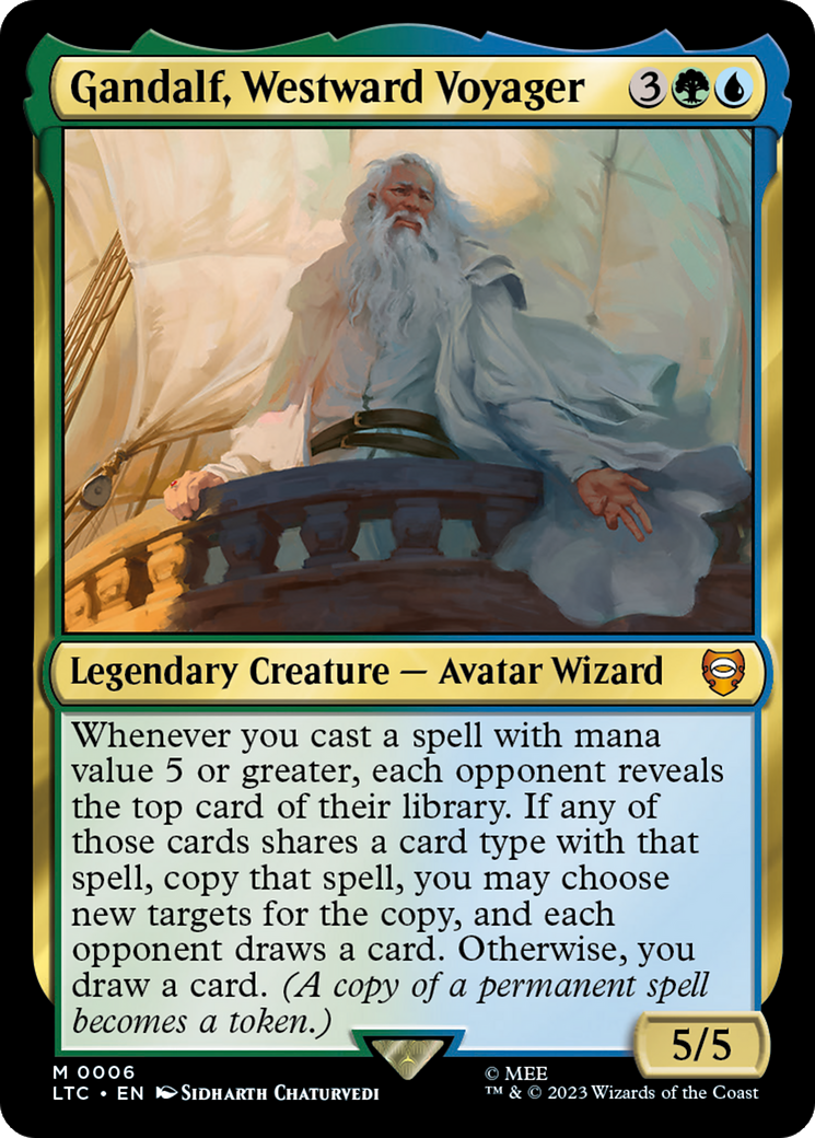 Gandalf, Westward Voyager [The Lord of the Rings: Tales of Middle-Earth Commander] | Cards and Coasters CA