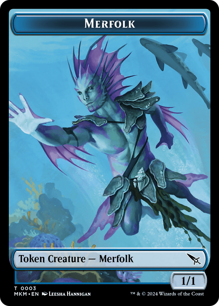 Thopter (0020) // Merfolk Double-Sided Token [Murders at Karlov Manor Tokens] | Cards and Coasters CA