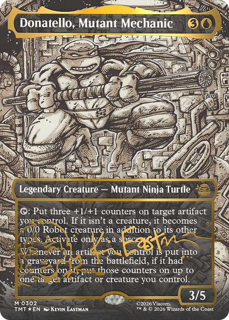 Donatello, Mutant Mechanic (Borderless) (Gold-Stamped Signature) [Teenage Mutant Ninja Turtles] | Cards and Coasters CA
