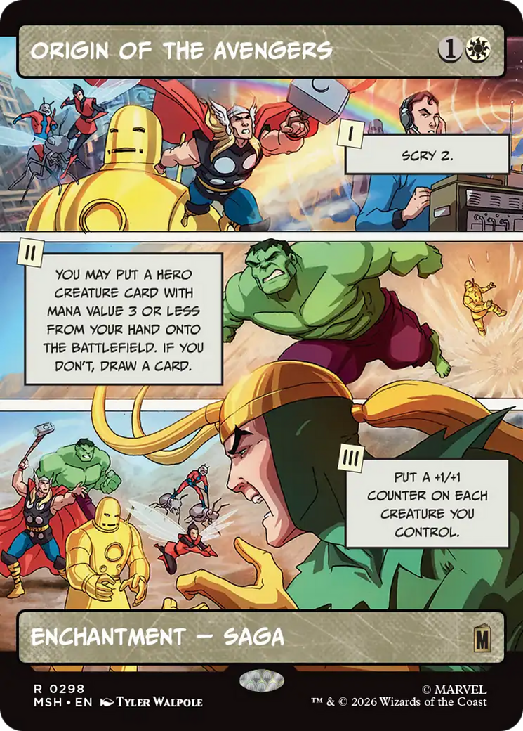 Origin of the Avengers (Borderless) [Marvel Super Heroes] | Cards and Coasters CA