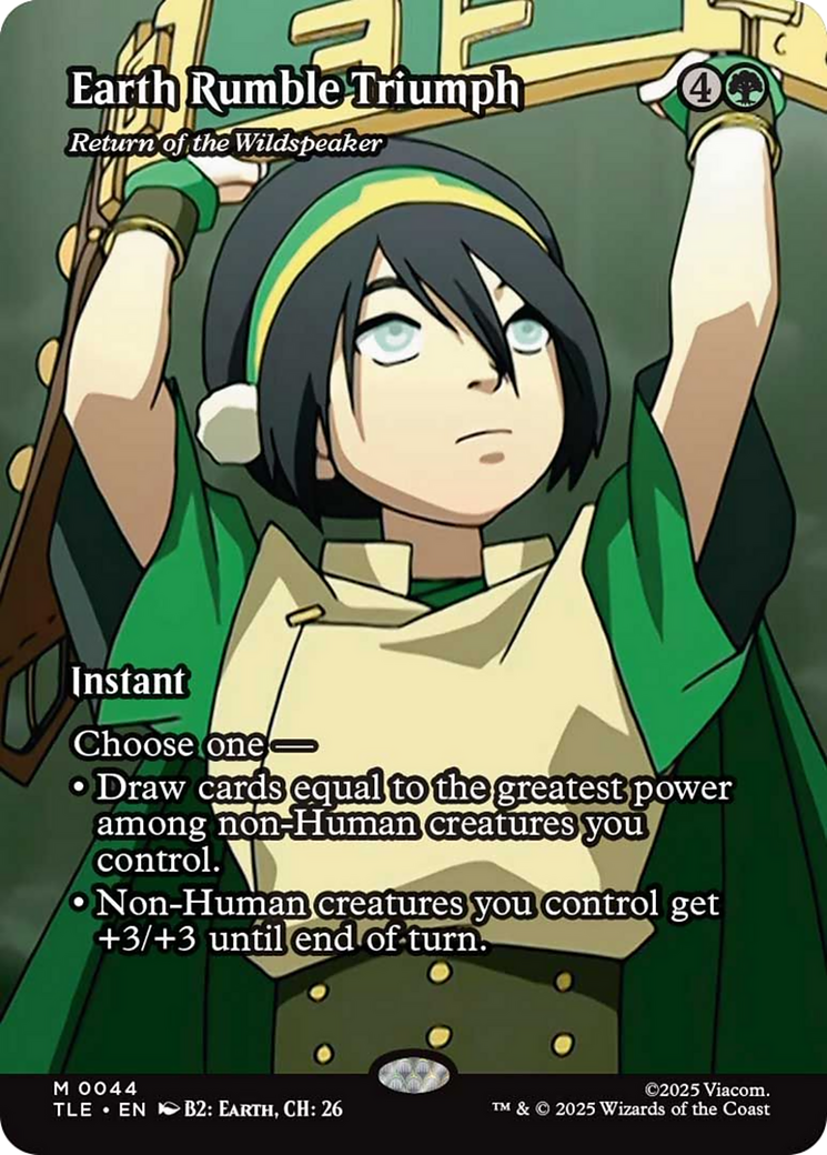 Earth Rumble Triumph - Return of the Wildspeaker (Borderless) [Avatar: The Last Airbender: Eternal-Legal] | Cards and Coasters CA