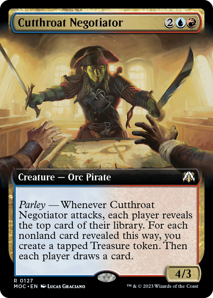 Cutthroat Negotiator (Extended Art) [March of the Machine Commander] | Cards and Coasters CA