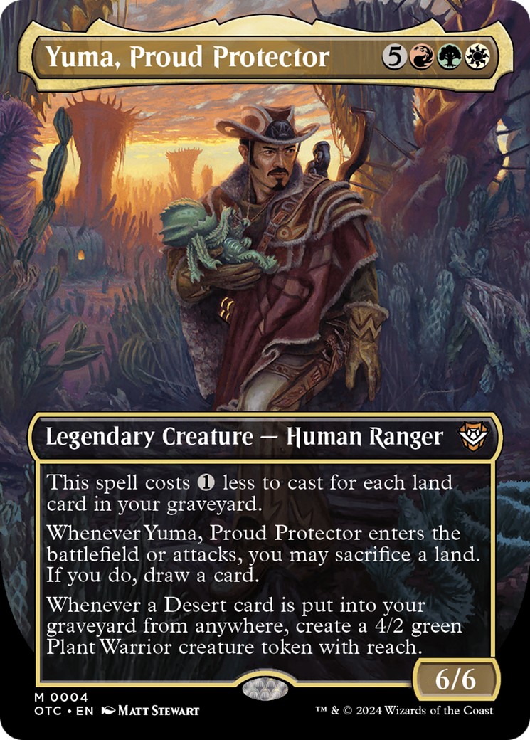 Yuma, Proud Protector (Borderless) [Outlaws of Thunder Junction Commander] | Cards and Coasters CA