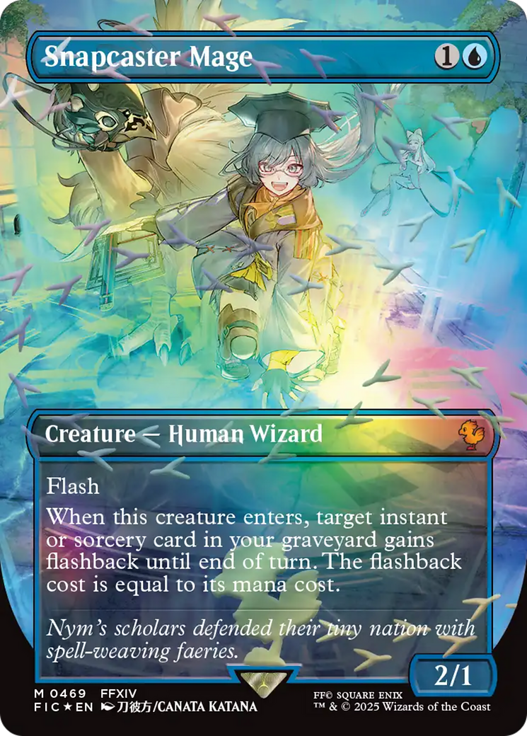 Snapcaster Mage (Borderless) (Chocobo Track Foil) [FINAL FANTASY Commander] | Cards and Coasters CA