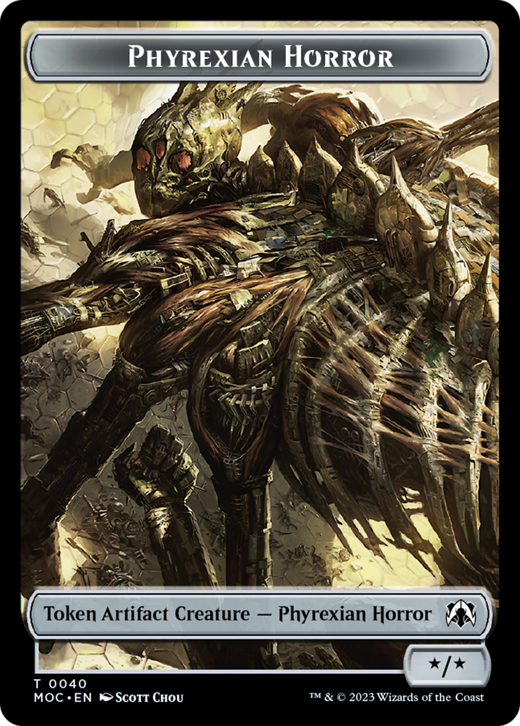 Phyrexian Golem // Phyrexian Horror Double-Sided Token [March of the Machine Commander Tokens] | Cards and Coasters CA
