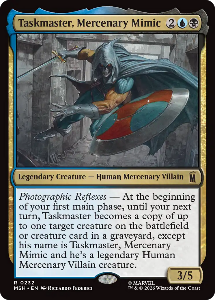 Taskmaster, Mercenary Mimic [Marvel Super Heroes] | Cards and Coasters CA
