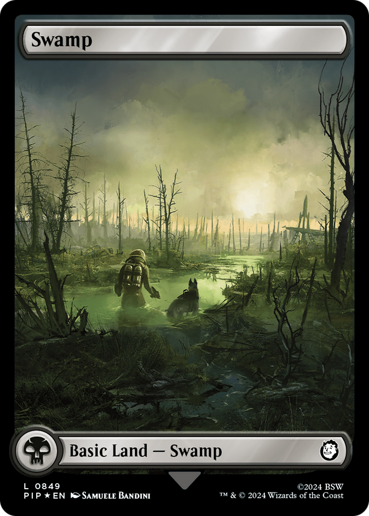 Swamp (0849) (Surge Foil) [Fallout] | Cards and Coasters CA