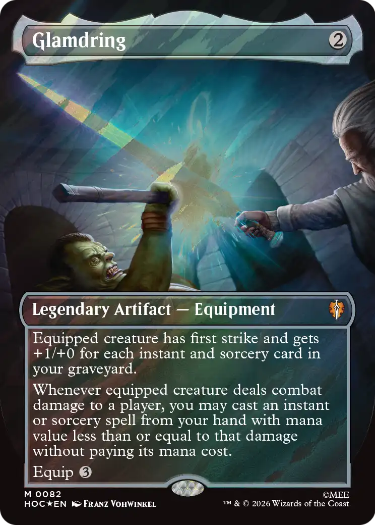 Glamdring (Borderless) (Surge Foil) [The Hobbit: Eternal-Legal] | Cards and Coasters CA