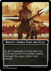 Bounty: Gorra Tash and Silas // Bounty Rules Double-Sided Token [Outlaws of Thunder Junction Commander Tokens] | Cards and Coasters CA