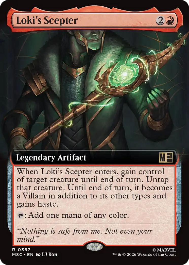 Loki's Scepter (Extended Art) [Marvel Super Heroes Commander] | Cards and Coasters CA