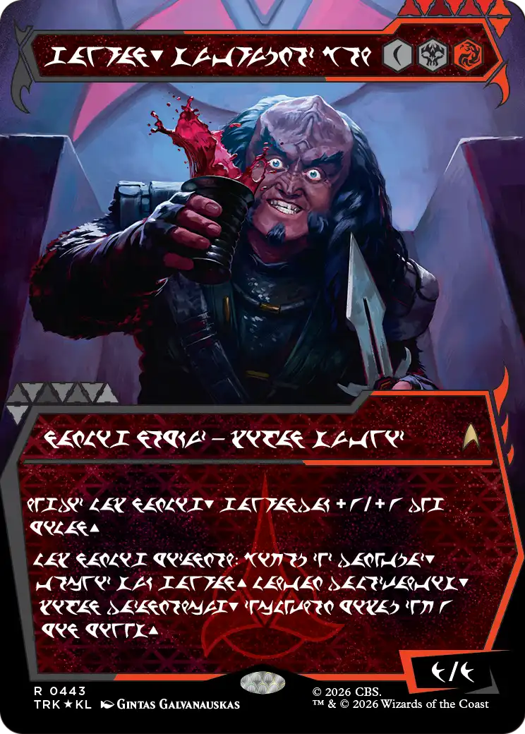Gowron, Eager for Battle (Showcase) (Klingon) [Star Trek] | Cards and Coasters CA
