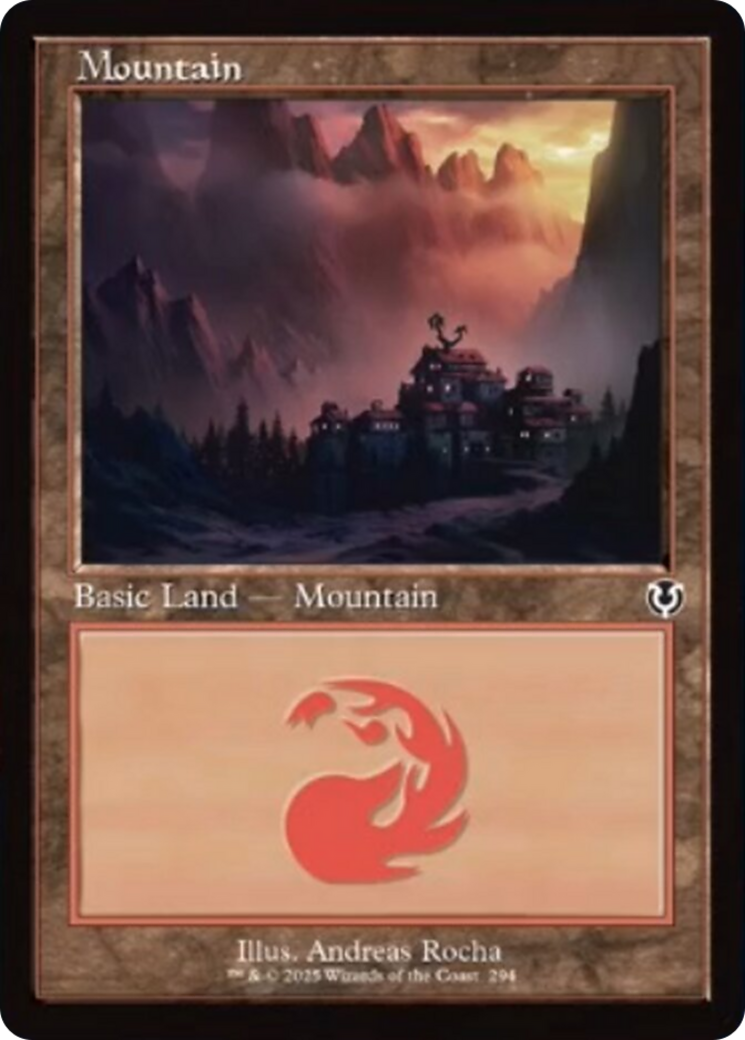 Mountain (294) (Retro Frame) [Innistrad Remastered] | Cards and Coasters CA