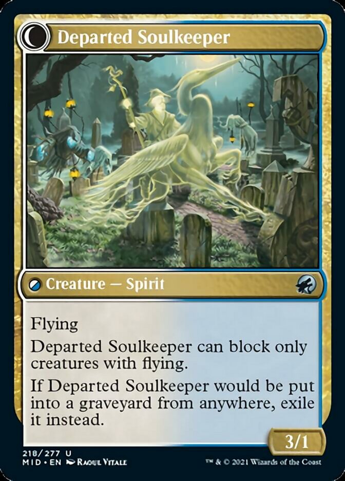 Devoted Grafkeeper // Departed Soulkeeper [Innistrad: Midnight Hunt] | Cards and Coasters CA