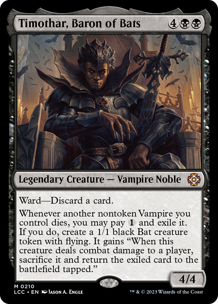 Timothar, Baron of Bats [The Lost Caverns of Ixalan Commander] | Cards and Coasters CA