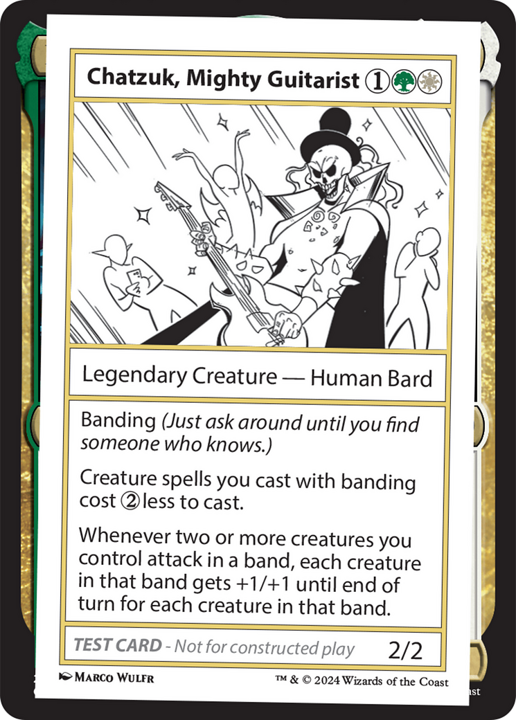 Chatzuk, Mighty Guitarist [Mystery Booster 2 Playtest Cards] | Cards and Coasters CA