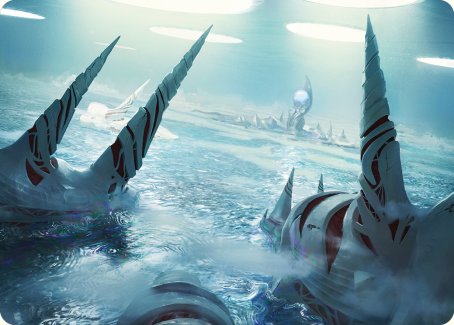 Seachrome Coast Art Card [Phyrexia: All Will Be One Art Series] | Cards and Coasters CA