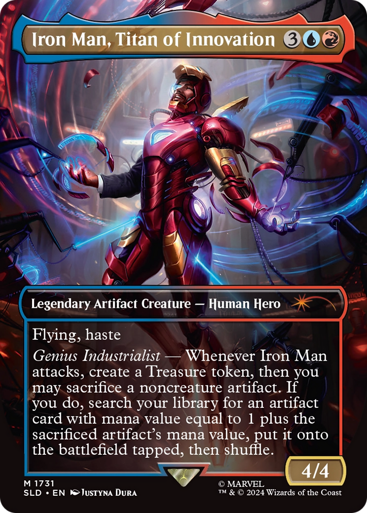 Iron Man, Titan of Innovation (Rainbow Foil) [Secret Lair Drop Series] | Cards and Coasters CA