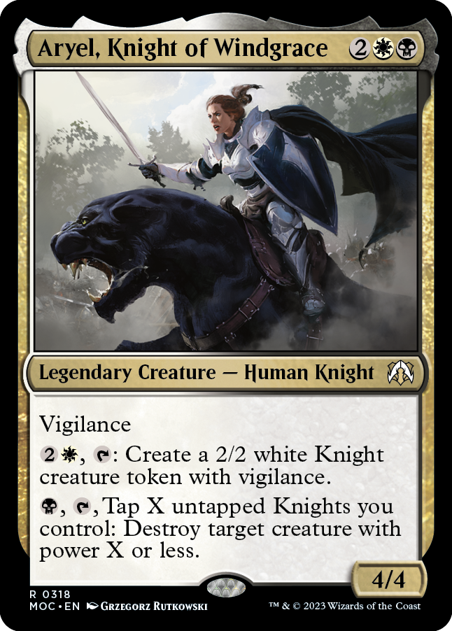 Aryel, Knight of Windgrace [March of the Machine Commander] | Cards and Coasters CA