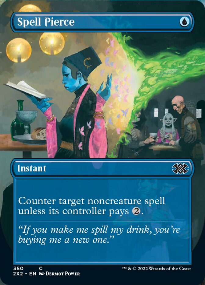 Spell Pierce (Borderless Alternate Art) [Double Masters 2022] | Cards and Coasters CA