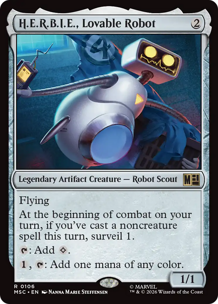 H.E.R.B.I.E., Lovable Robot [Marvel Super Heroes Commander] | Cards and Coasters CA