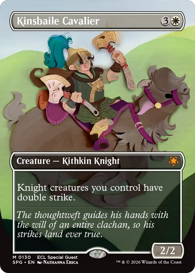 Kinsbaile Cavalier (Borderless) [Lorwyn Eclipsed Special Guests] | Cards and Coasters CA