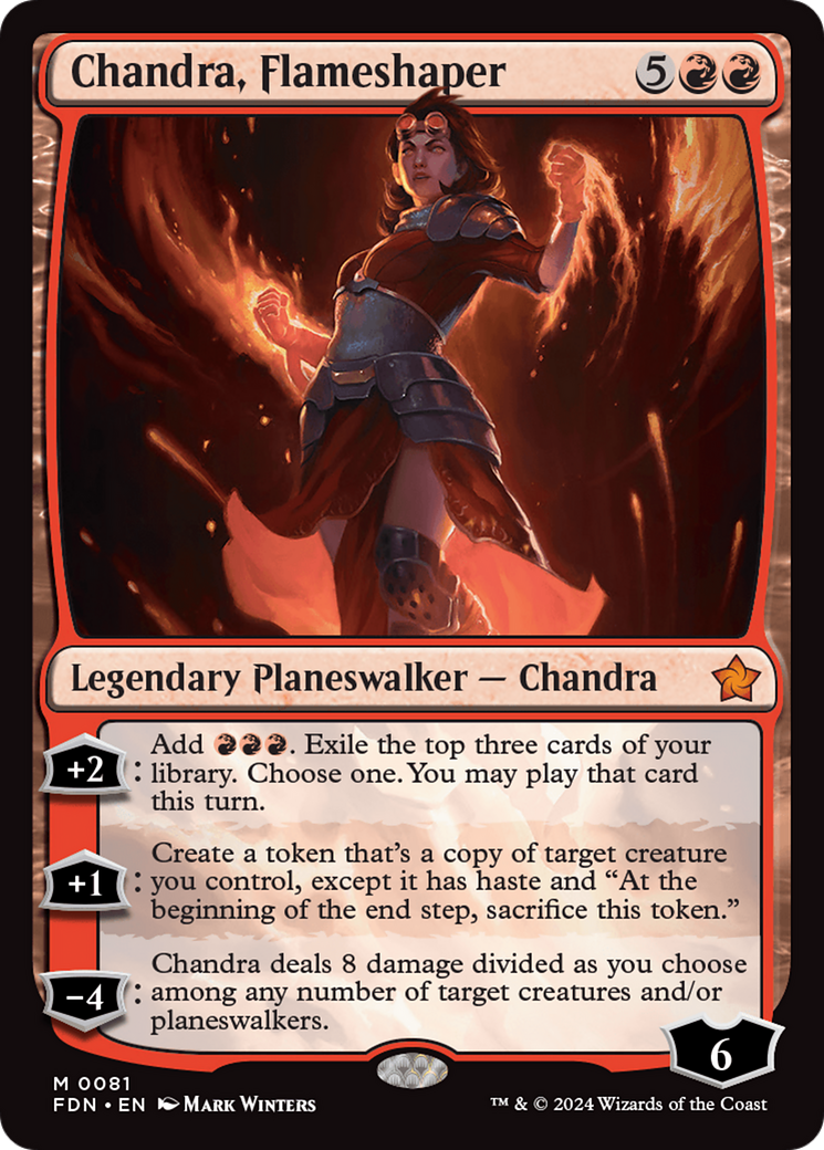 Chandra, Flameshaper [Foundations] | Cards and Coasters CA