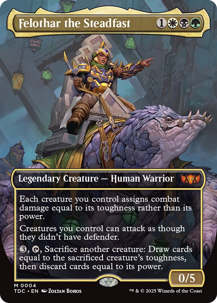 Felothar the Steadfast (Borderless) [Tarkir: Dragonstorm Commander] | Cards and Coasters CA