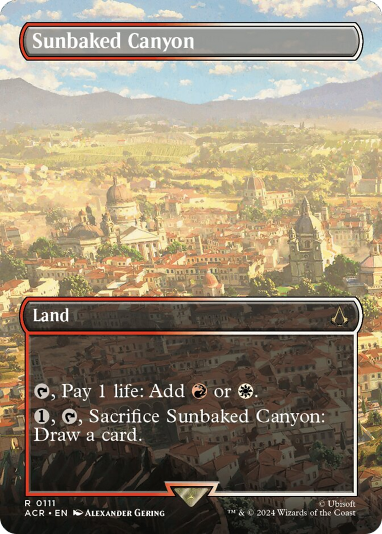 Sunbaked Canyon (Borderless) [Assassin's Creed] | Cards and Coasters CA