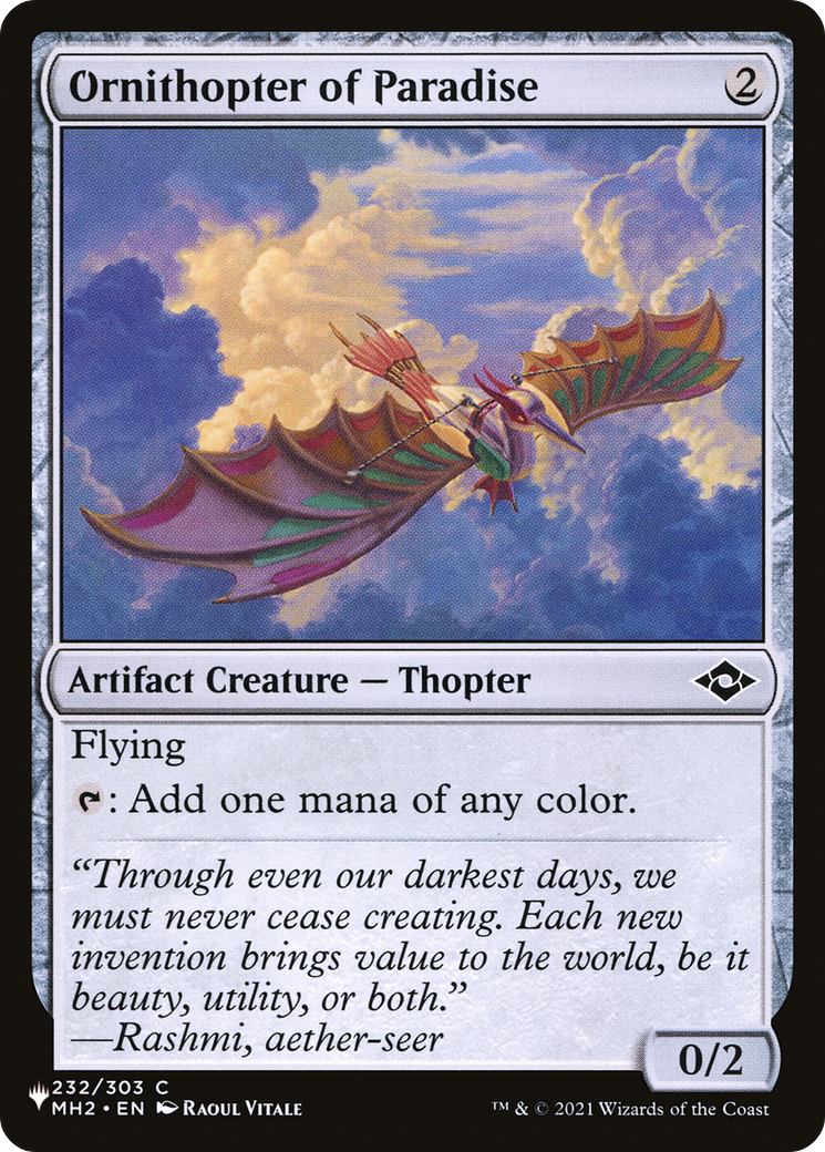 Ornithopter of Paradise [The List Reprints] | Cards and Coasters CA