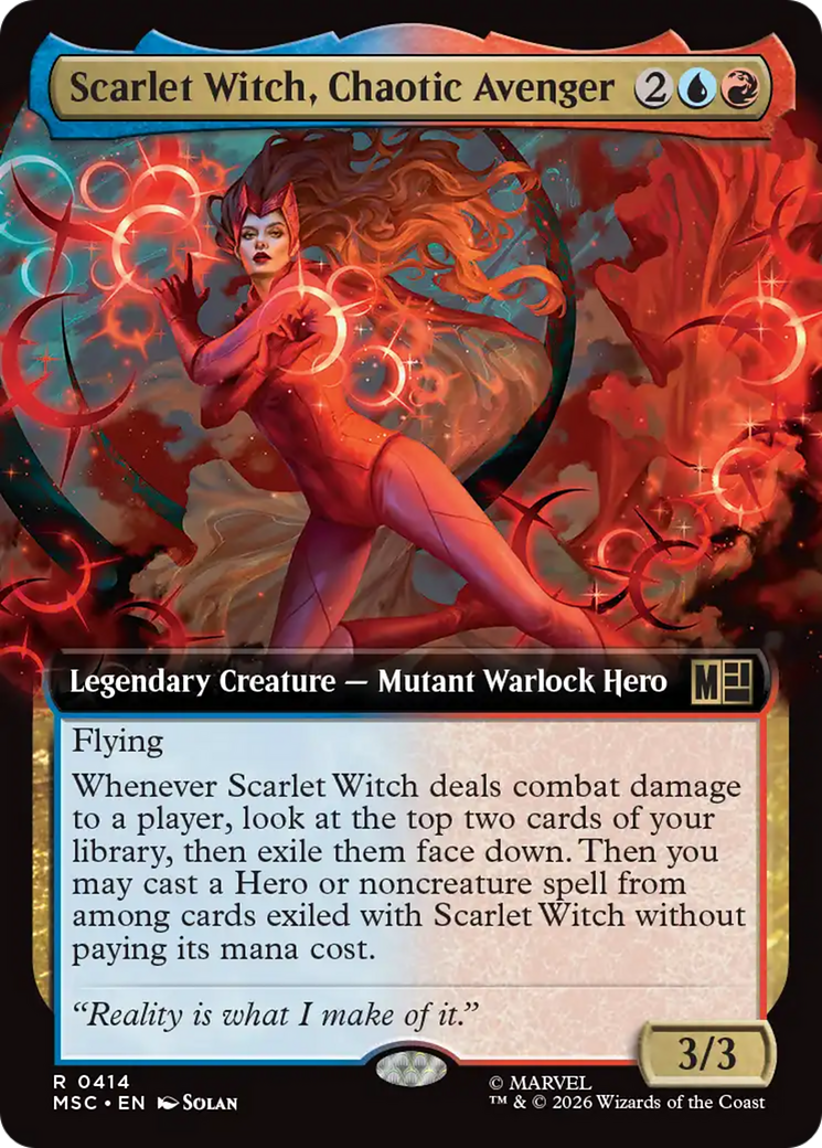 Scarlet Witch, Chaotic Avenger (Extended Art) [Marvel Super Heroes Commander] | Cards and Coasters CA
