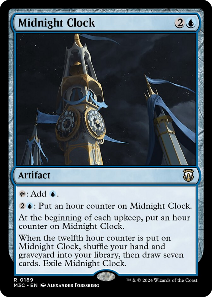 Midnight Clock (Ripple Foil) [Modern Horizons 3 Commander] | Cards and Coasters CA