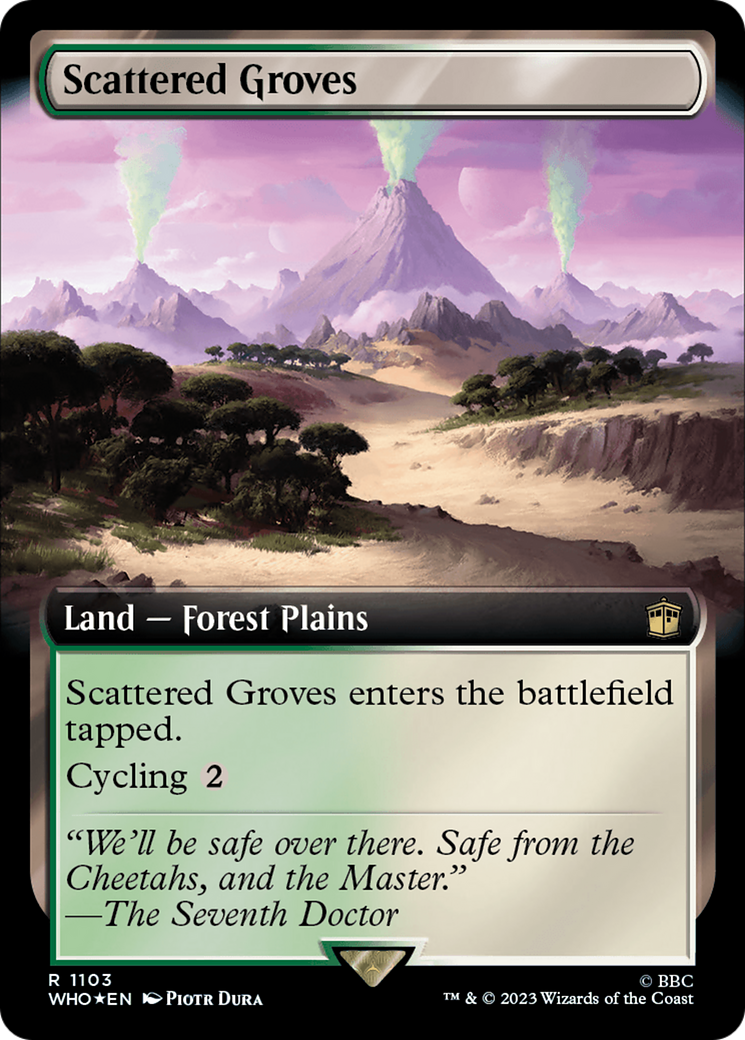Scattered Groves (Extended Art) (Surge Foil) [Doctor Who] | Cards and Coasters CA