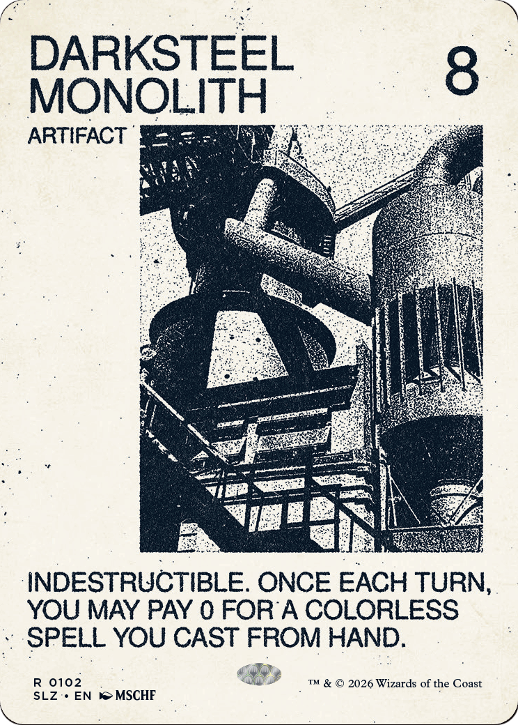 Darksteel Monolith (0102) [Secret Lair x MSCHF: The Zeta Set] | Cards and Coasters CA