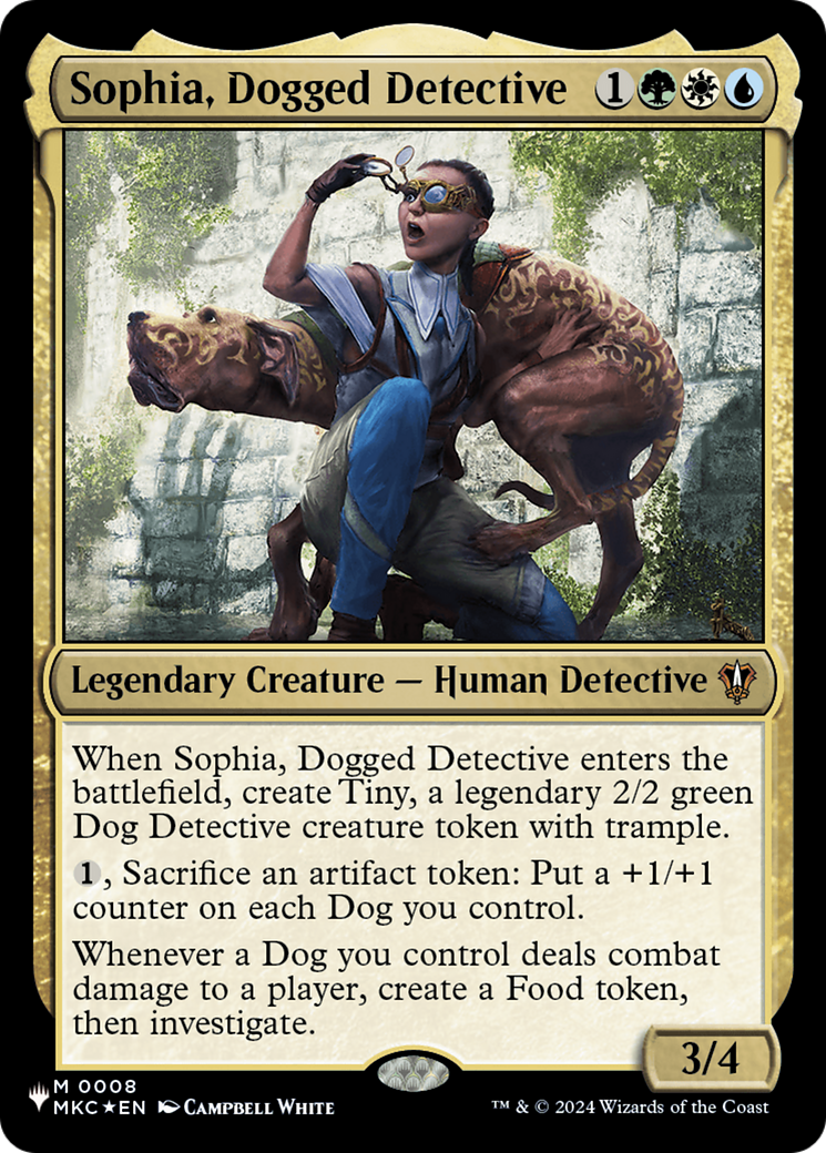 Sophia, Dogged Detective (MKC) [The List] | Cards and Coasters CA