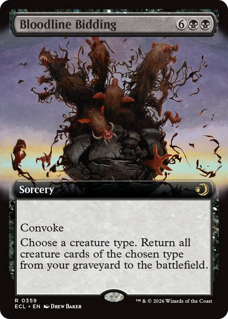 Bloodline Bidding (Extended Art) [Lorwyn Eclipsed] | Cards and Coasters CA