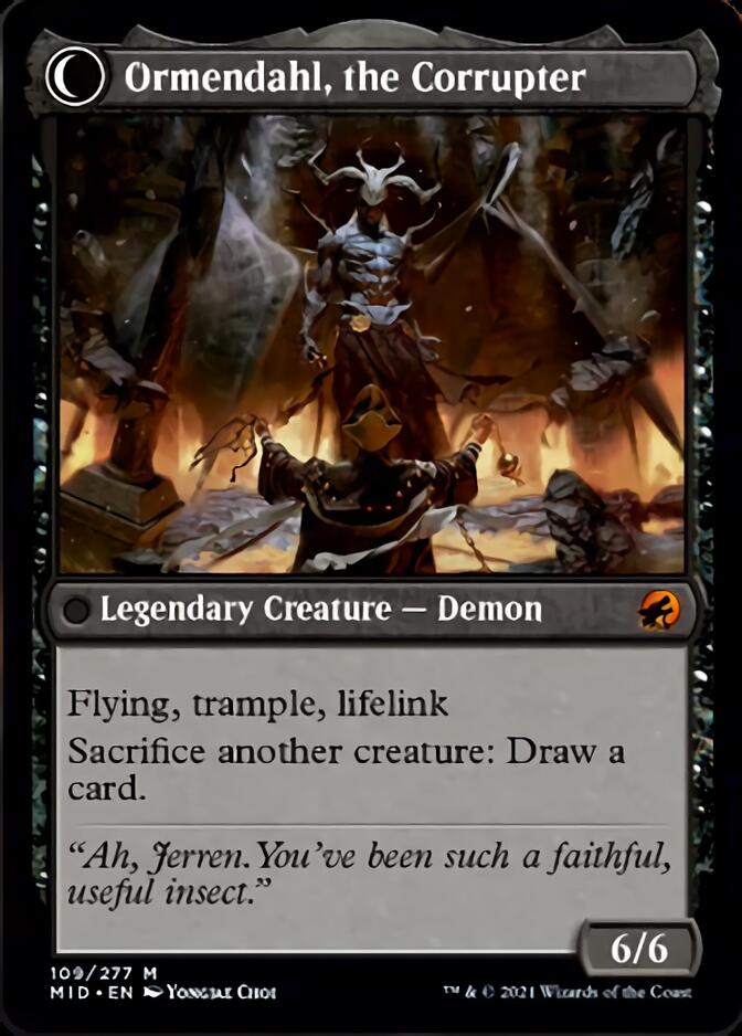 Jerren, Corrupted Bishop // Ormendahl, the Corrupted [Innistrad: Midnight Hunt] | Cards and Coasters CA