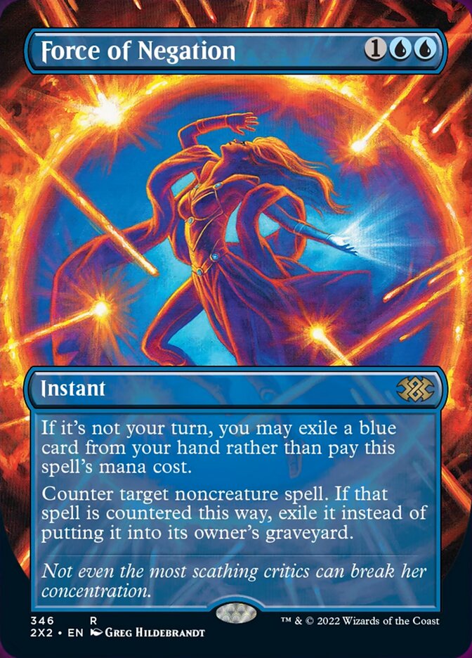 Force of Negation (Borderless Alternate Art) [Double Masters 2022] | Cards and Coasters CA