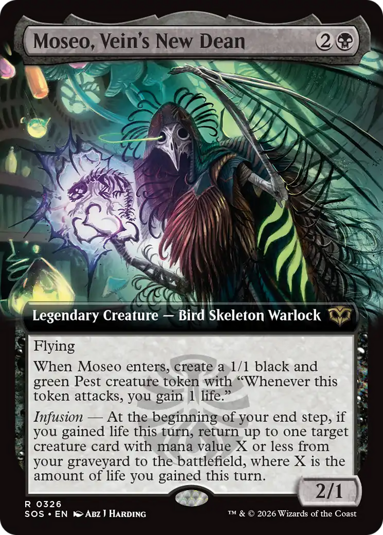 Moseo, Vein's New Dean (Extended Art) [Secrets of Strixhaven] | Cards and Coasters CA