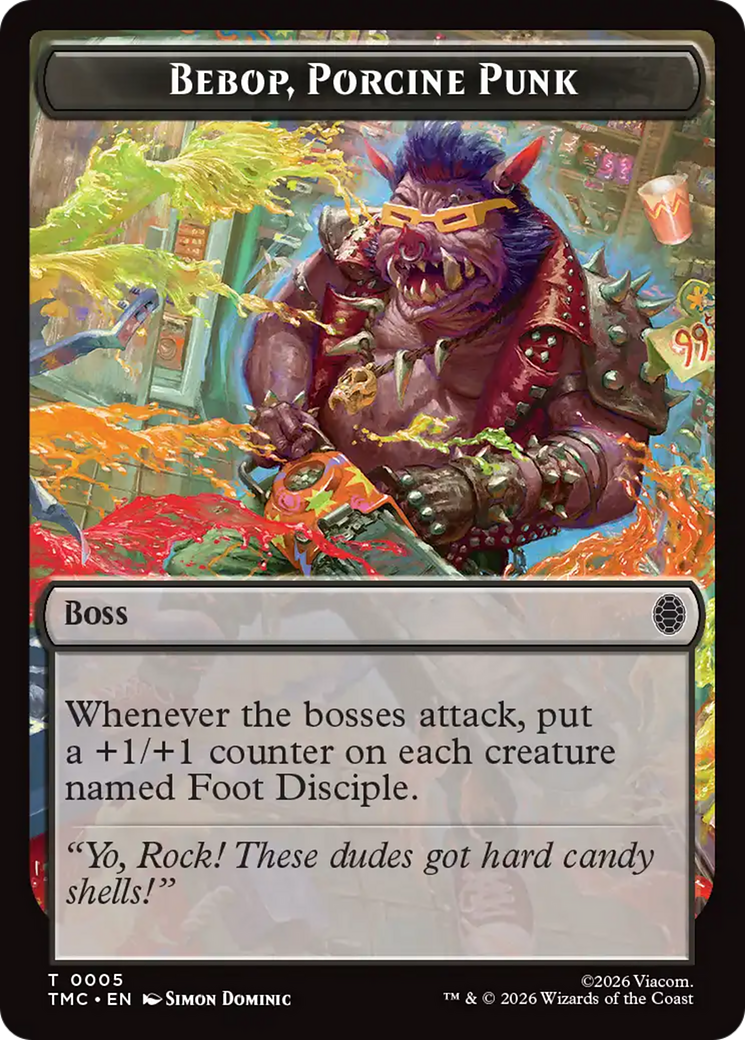 Bebop, Porcine Punk [Teenage Mutant Ninja Turtles Commander Tokens] | Cards and Coasters CA
