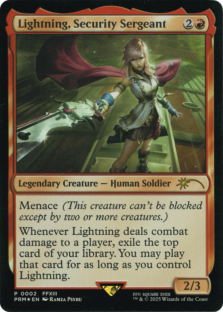 Lightning, Security Sergeant (Costco Bundle) [FINAL FANTASY Promos] | Cards and Coasters CA