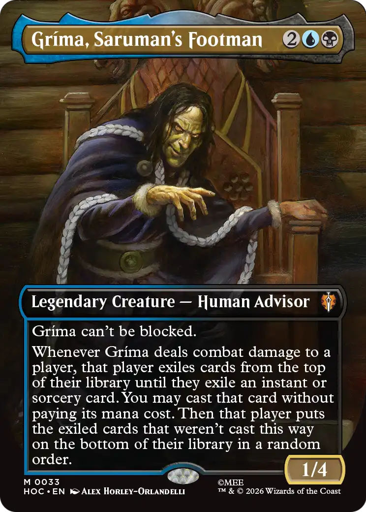 Grima, Saruman's Footman (Borderless) [The Hobbit: Eternal-Legal] | Cards and Coasters CA