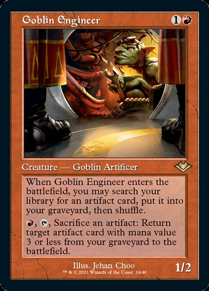 Goblin Engineer (Retro Foil Etched) [Modern Horizons] | Cards and Coasters CA